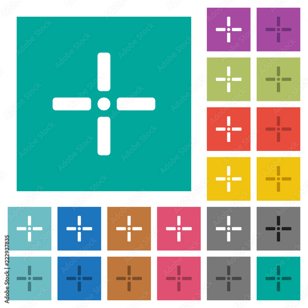 Poster precise cursor square flat multi colored icons