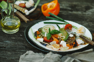 grilled vegetables mix on plate