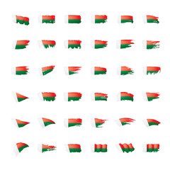 Madagascar flag, vector illustration on a white background.