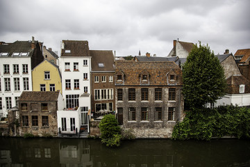 Obraz premium Old canal of the city of Ghent