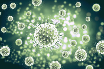 3d rendering virus, bacteria, cell