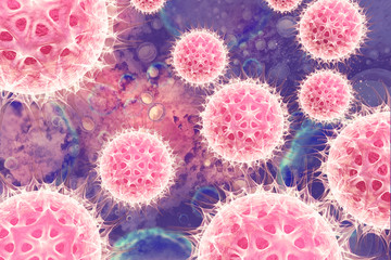 3d rendering virus, bacteria, cell