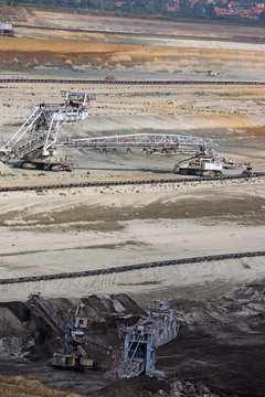 coal mine with excavators and machinery Kostolac Serbia
