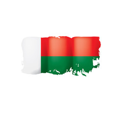 Madagascar flag, vector illustration on a white background.