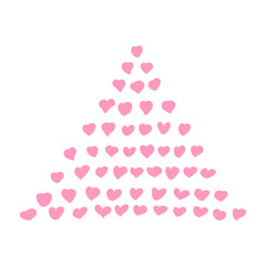 pyramid of pink hearts