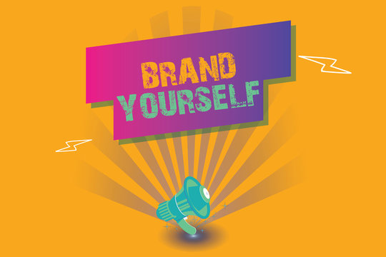 Conceptual hand writing showing Brand Yourself. Business photo text Develop a unique professional identity Personal product.