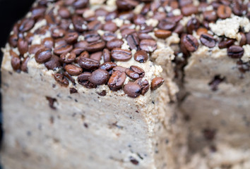 Halva with coffee beans for sale at Jerusalem market