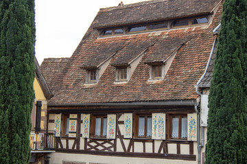 Fototapeta na wymiar Wasselonne. Maisons à colombages, Alsace. Bas-Rhin. Grand Est 
