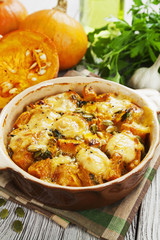 Chicken baked with pumpkin