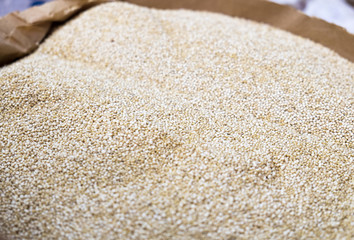 White quinoa for sale at local city farmers market
