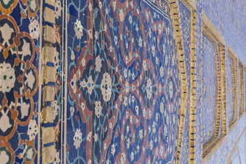 Decorative patterns and architectural details of madrasah in Bukhara, Uzbekistan