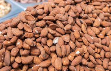 Raw almonds for sale at Jerusalem market