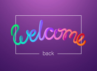 Purple welcome back poster with spectrum inscription.
