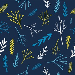 Seamless pattern with leaf. Vector illustration.