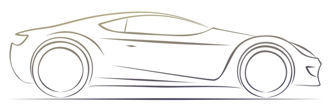 Sketch of the sports car.