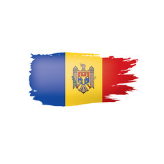 Moldova flag, vector illustration on a white background.