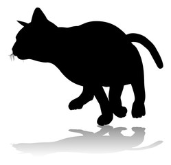 A silhouette cat pet animal detailed graphic