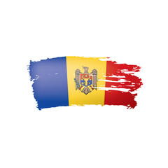 Moldova flag, vector illustration on a white background.