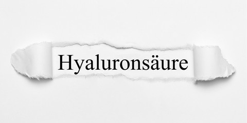 Hyaluronsäure auf weißen gerissenen Papier