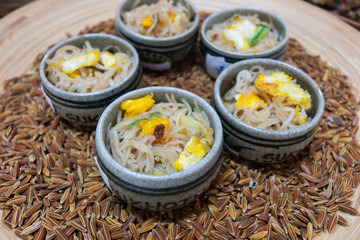 Chinese noodles In the cup on rice seed
