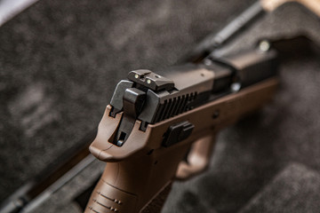 pistol on the table in case
