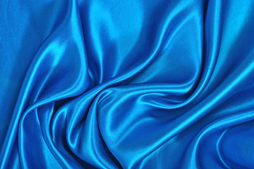 Natural blue satin fabric texture background