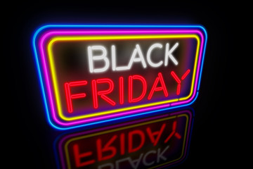 Fototapeta premium Black Friday neon