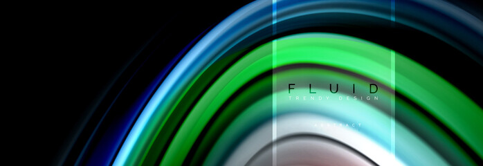 Fluid colors abstract background colorful poster, twisted liquid design on black, colorful marble or plastic wave texture backdrop, multicolored template for business or technology presentation or web