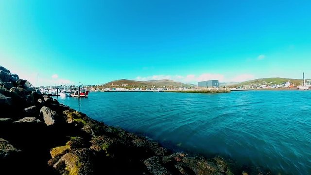 A 360 panorama of Dingle harbour and marina in County Kerry Ireland.