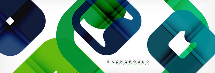 Square geometric background, multicolored template for business or technology presentation or web brochure cover layout, wallpaper.