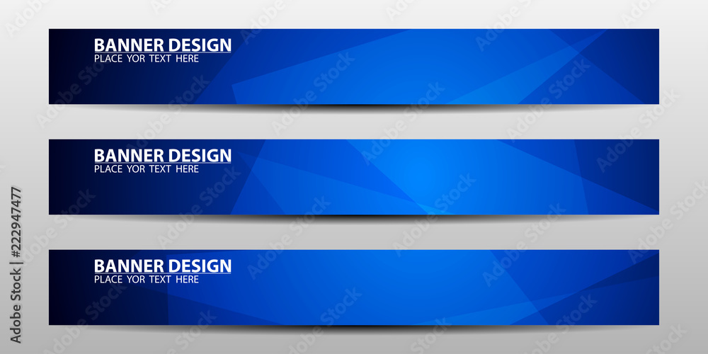 Wall mural abstract banner design with blue geometric background.vector illustration