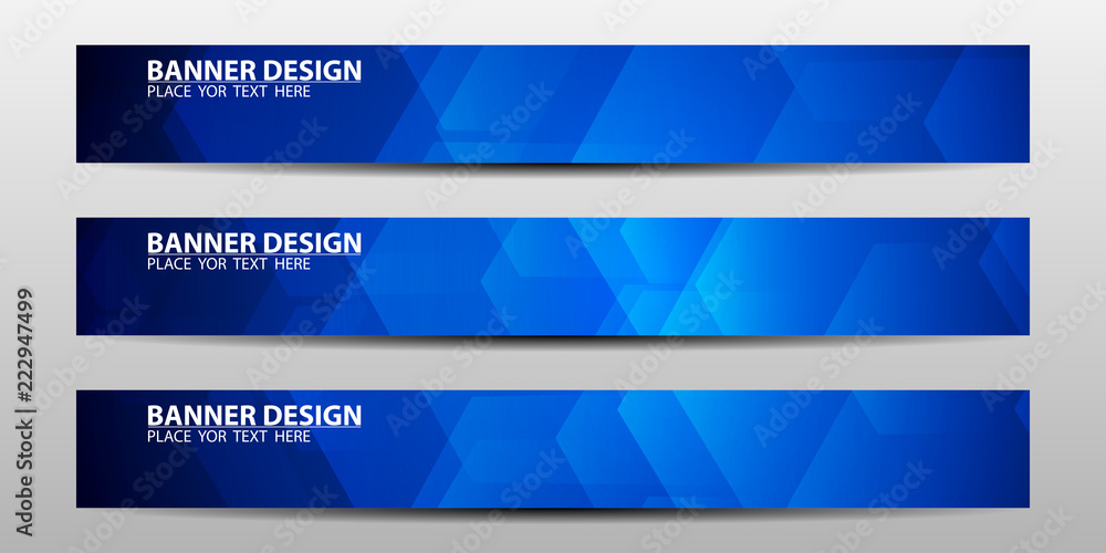 Wall mural abstract banner design with blue geometric background.vector illustration