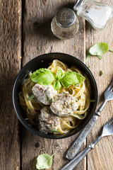 Pasta with meatballs