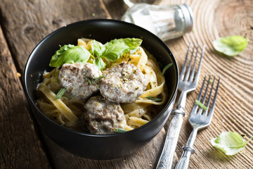 Pasta with meatballs