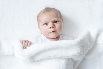 Portrait of cute adorable newborn baby child