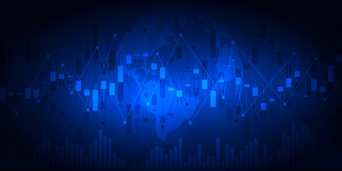 Chart financial market . Forex trading graphic design concept. Trading platform. Business graph. Vector Illustration