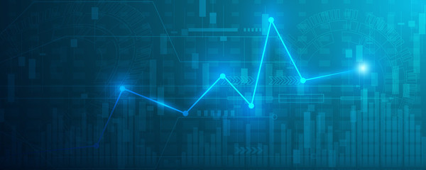 Finance statistics and data Analytics. Stock exchange market, investment, finance and trading. Trading platform. Perfect for web design, banner and presentation. Vector illustration.
