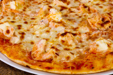 Pizza with prawn