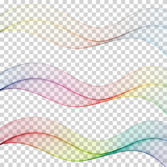 Set of abstract colourful wave isolated on white background. Vector illustration for modern business design. Futuristic wallpaper. Cool element for presentation, card, flyer and brochure.