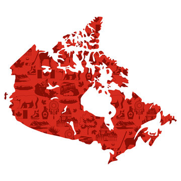 Illustration of Canada map.