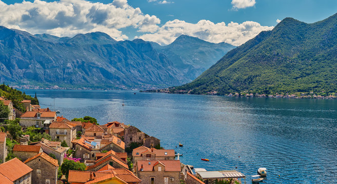 Old city of Perast and Bay of Kotor, Montenegro
