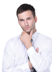 Closeup portrait of a confident handsome businessman