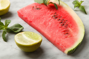 watermelon with mint and lime