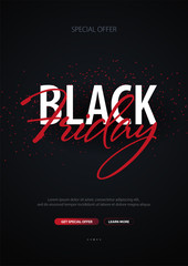 Black Friday Sale Calligraphic banner. Vector Illustration.