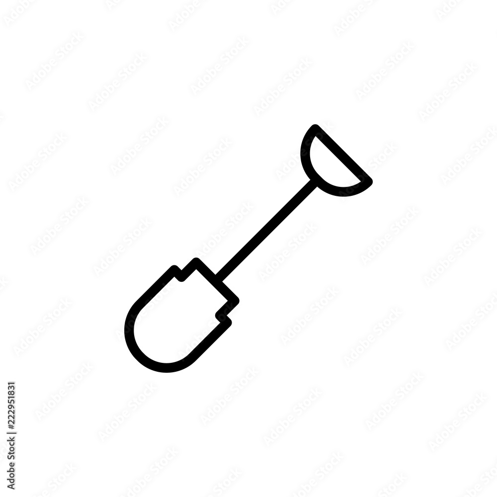 Poster shovel icon. element of autumn icon for mobile concept and web apps. thin line shovel icon can be us