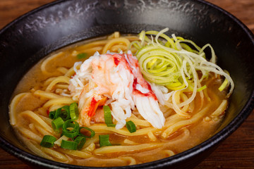 Japanese miso soup with crab