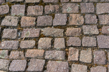 Background / Texture - Old cobblestone pavement surface