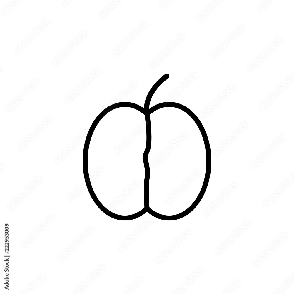 Poster apricots icon. element of autumn icon for mobile concept and web apps. thin line apricots icon can b