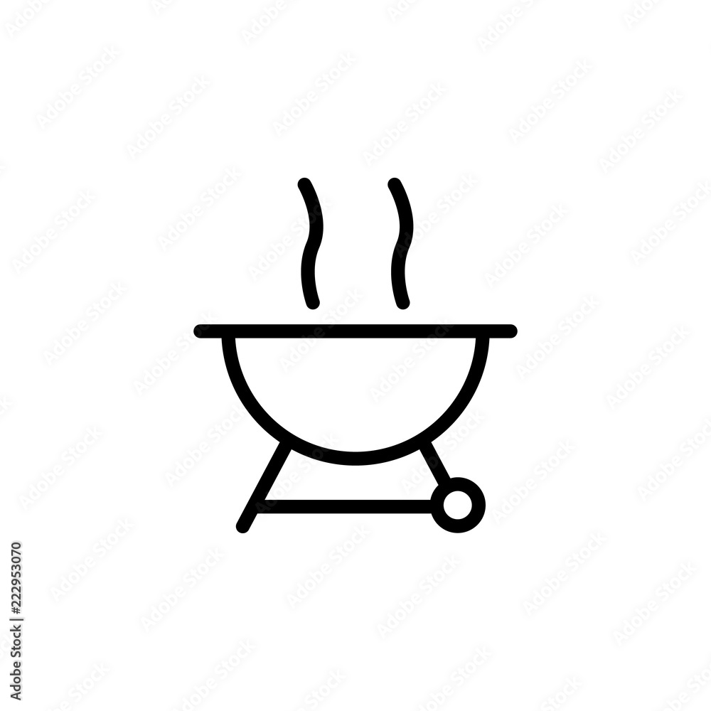 Poster bbq icon. element of autumn icon for mobile concept and web apps. thin line bbq icon can be used for