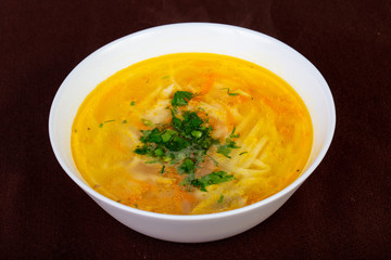Chicken soup with noodle